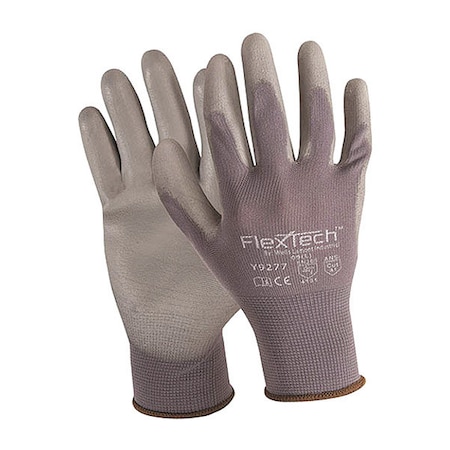 Coated Gloves, Polyurethane, Smooth, Palm, Not Rated Abrasion Level, Gray, XL MPN:Y9277XL