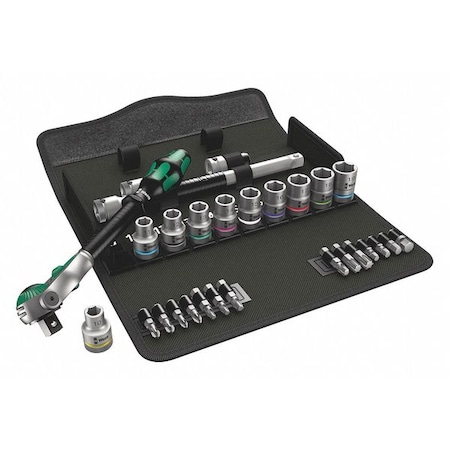 Socket Set, 28 pcs., Metric, 1/2