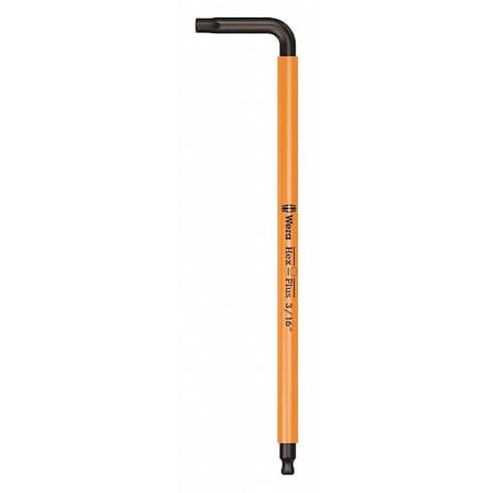 Plain L Key Hex Key, 3/16 in Tip Size, 6 1/16 in Long, 6 1/16 in Short MPN:05022634001