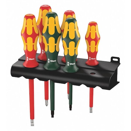Insulated Screwdriver Set, Slotted/Phillips, Square, 6 pcs MPN:05347777001
