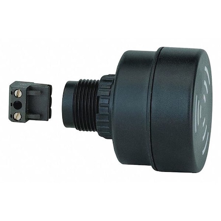 Buzzer, Buzzer, Continuous/Pulse, 115V AC/DC, 80 dB, Polycarbonate/ABS Blend, Black MPN:10900077