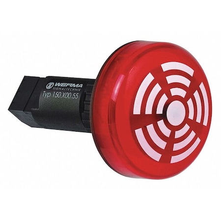 Buzzer, Buzzer, Continuous/Pulse, 24V DC, 80 dB, Polycarbonate, Black, Surface, Wall Mount MPN:15010055