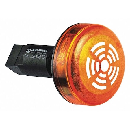Buzzer, Buzzer, Continuous/Pulse, 24V DC, 80 dB, Polycarbonate, Black, Surface, Wall Mount MPN:15030055