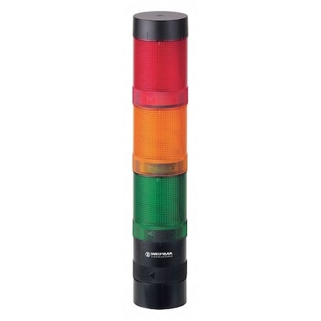 Tower Light Assembly, 24V AC/DC, Green, Red, Yellow, 40 mm Dia., 215 mm Height, LED MPN:63930001