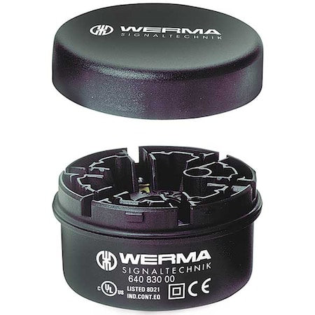 Mounting Base, 12 to 230V, Black, 2 3/4 in Dia., 1 7/16 in Height, KombiSIGN 71 Series MPN:64080000