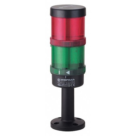 Tower Light Assembly, 24V AC/DC, Green, Red, 70 mm Dia., 242 mm Height, LED, KombiSIGN 71 Series MPN:64924006