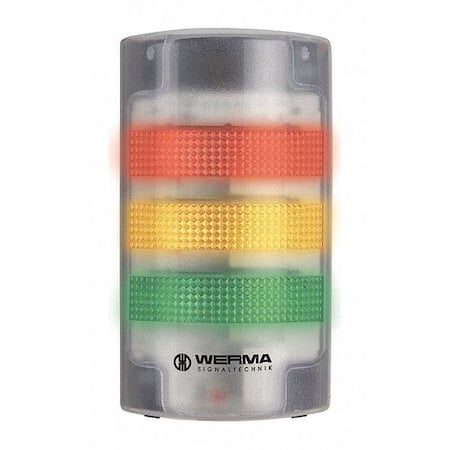 Tower Light Assembly, 24V AC/DC, Green, Red, Yellow, 195 mm Height, LED, FlatSIGN Series MPN:69110055