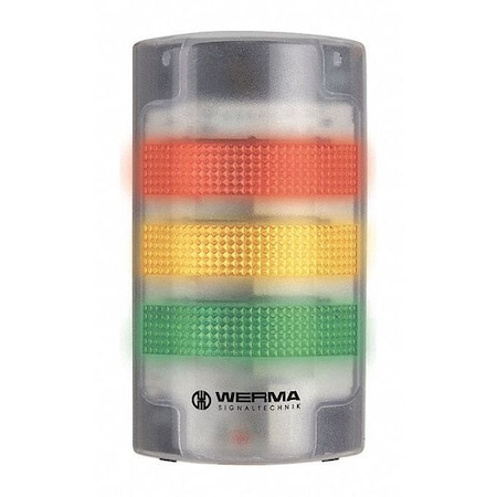 Tower Light Assembly, 24V AC/DC, Green, Red, Yellow, 195 mm Height, LED, FlatSIGN Series MPN:69120055