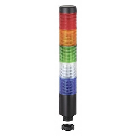 Tower Light Assembly, 24V AC/DC, Blue, Clear, Green, Red, Yellow, 38 mm Dia., 243 mm Height, LED MPN:69816075