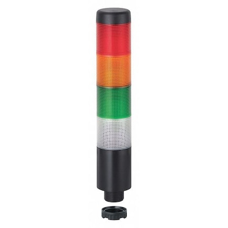 Tower Light Assembly, 24V AC/DC, Clear, Green, Red, Yellow, 38 mm Dia., 209 mm Height, LED MPN:69824075