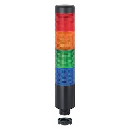 Tower Light Assembly, 24V AC/DC, Blue, Green, Red, Yellow, 38 mm Dia., 209 mm Height, LED MPN:69915075