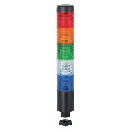 Tower Light Assembly, 24V AC/DC, Blue, Clear, Green, Red, Yellow, 38 mm Dia., 243 mm Height, LED MPN:69916075