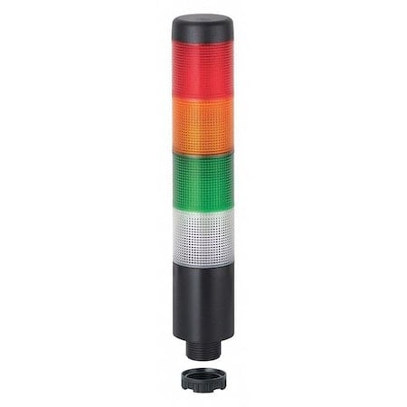Tower Light Assembly, 24V AC/DC, Clear, Green, Red, Yellow, 38 mm Dia., 209 mm Height, LED MPN:69924075