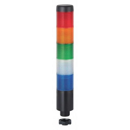 Tower Light Assembly, 24V AC/DC, Blue, Clear, Green, Red, Yellow, 38 mm Dia., 243 mm Height, LED MPN:69926075