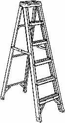 5-Step Fiberglass Step Ladder: Type I, 250 lb Capacity, 6' High MPN:6006