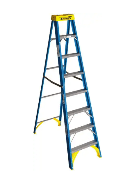 7-Step Fiberglass Step Ladder: Type I, 250 lb Capacity, 8' High MPN:6008