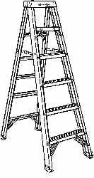 5-Step Ladder: Fiberglass, Type IA, 300 lb Capacity, 6' OAH MPN:6206
