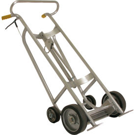Wesco® Manual Drum Truck w/ Brake Mold-On Rubber Wheels Aluminum 1000 lb. Capacity 240124