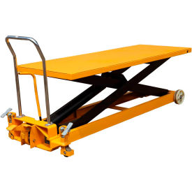 Wesco® Long Deck Mobile Scissor Lift 273230 with Oversized 80 x 30 Table Top 2200 Lb. Capacity 273230