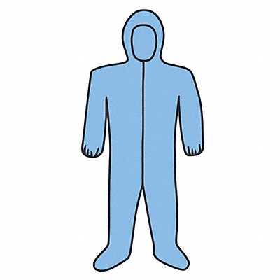Hooded Coverall w/ Boots Blue 3XL PK25 MPN:3109/3XL