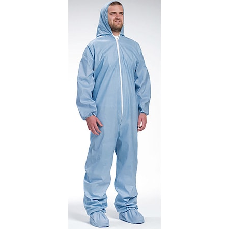 Coverall, 2XL, Blue, Polyester/Wood Pulp, zipper MPN:3109/2XL