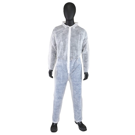 Coverall, Xl, White, polypropylene, zipper MPN:3500/XL