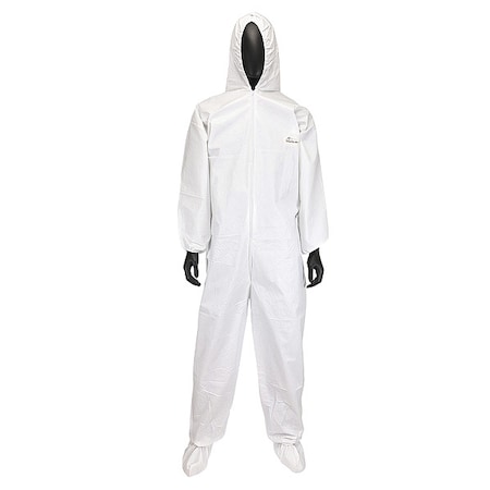 Hooded Coverall w/Boots, White, 3XL, PK25 MPN:3609/3XL
