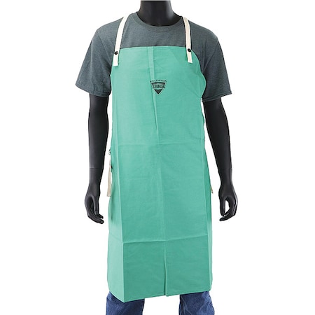 FR Welding Apron, Sateen, 9 oz, 36 in Length, Green, 24