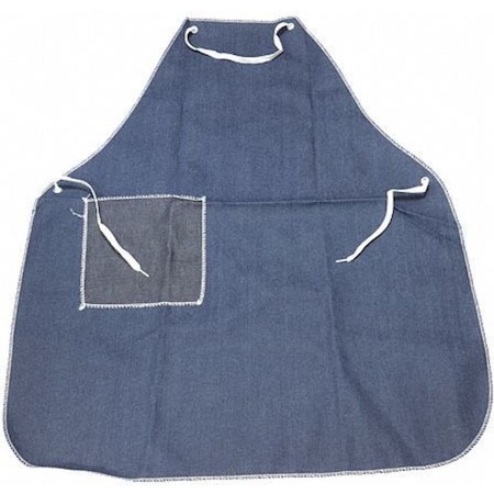 Disposable Bib Apron, Denim, Serged, 12 mil, 36 in, Blue, 36 in x 36 in MPN:A2836D2