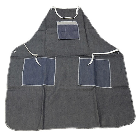 Disposable Bib Apron, Denim, Serged, 12 mil, 36 in, Blue, 36 in x 28 in MPN:A2836D62BT