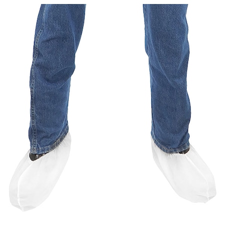 Disposable Shoe Cover, Polypropylene, White, Slip Resistant Sole: No, Universal MPN:C3813