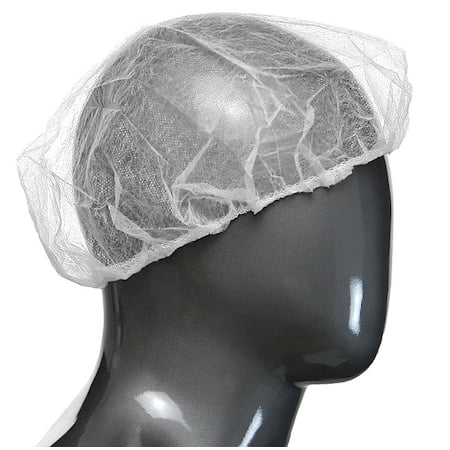 Bouffant Cap, Polypropylene, 21 in Dia., White, M, 1000 PK MPN:UB-21-1000