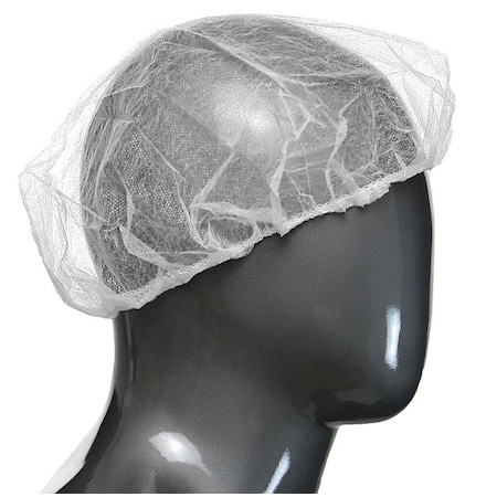 Bouffant Cap, Polypropylene, 24 in Dia., White, L, 1000 PK MPN:UB-24-1000