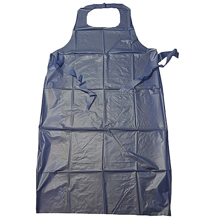 Disposable Bib Apron, Vinyl, Die-Cut, 6 mil, 45 in, Blue, 45 in x 36 in, 12 PK MPN:UE6B-45