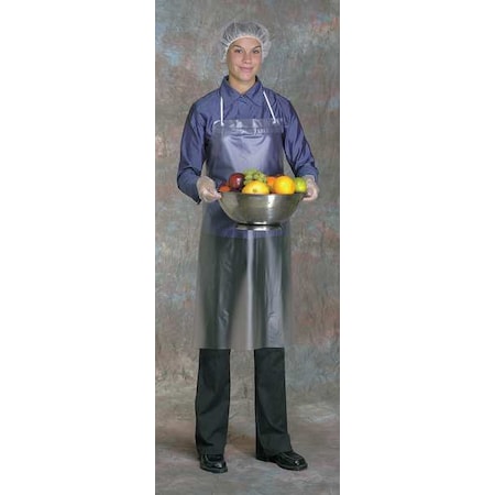 Disposable Bib Apron, Vinyl, Sewn, 8 mil, 45 in, Clear, 45 in x 36 in, 12 PK MPN:UPC-45