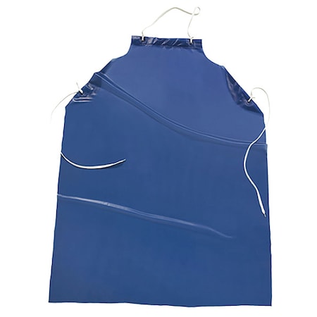 Disposable Bib Apron, Vinyl, 6 mil, 45 in, Blue, 45 in x 36 in, 12 PK MPN:UUB-45