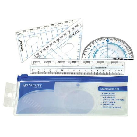 Math Tool Set, Plastic, 8 in. L MPN:14550