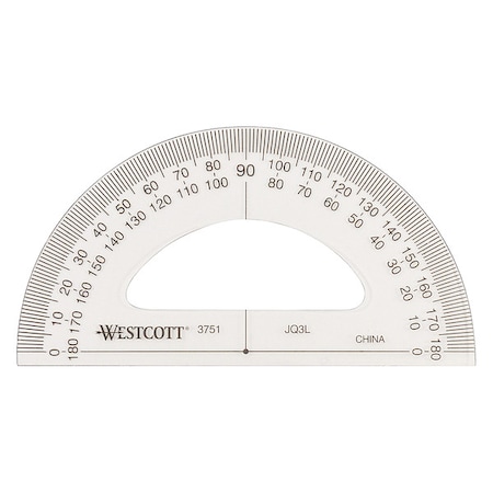 Protractor, Plastic, Lined3-1/2in, Trnsprnt MPN:3751