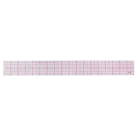 Ruler, Plastic, Lined, 16ths, 18in, Transprnt MPN:B-85