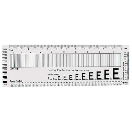 Ruler, Plastic, Lined, 16ths, 13-3/4in MPN:GA-96