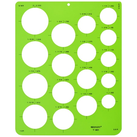 Stencil/Drawing Template, Circle Arrw, PVC, T-801 MPN:T-801