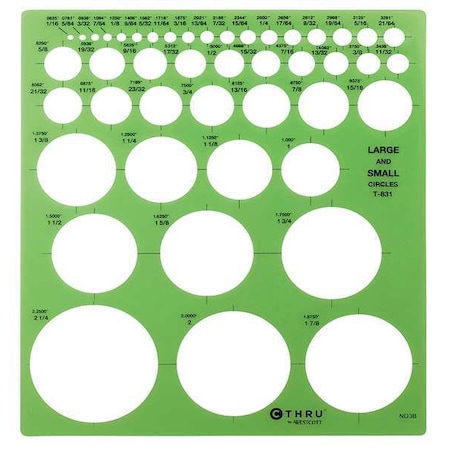 Stencil/Drawing Template, Circle Arrw, PVC, T-831 MPN:T-831