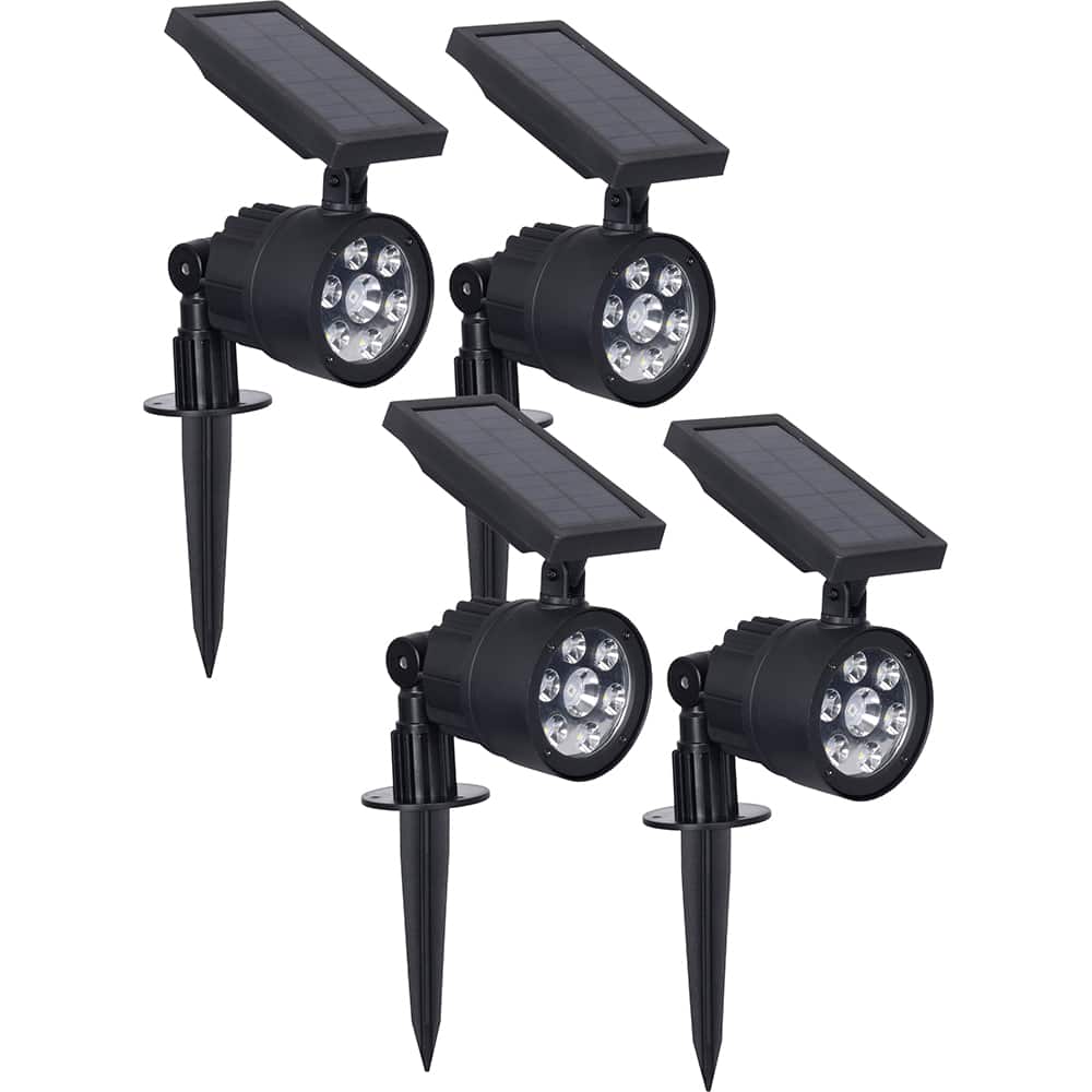 Landscape Light Fixtures, Type of Fixture: Solar Spot Light , Mounting Type: Ground, Wall , Lamp Type: LED , Housing Material: Plastic , Housing Color: Black  MPN:SR32AB94H-08