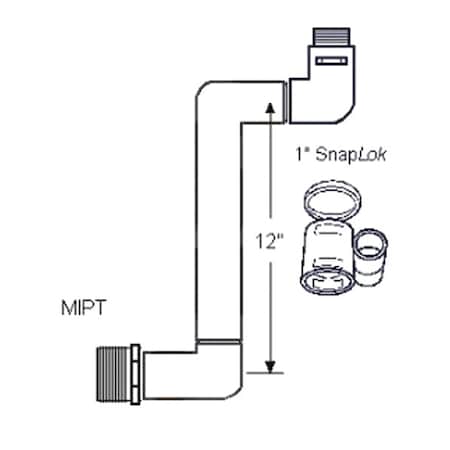 Swing Joint, 1 in, Schedule 40, White MPN:G13S212