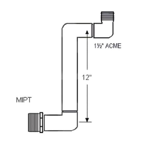 Swing Joint, 1 1/2 in, Schedule 40, White MPN:G330212