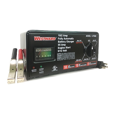 Battery Charger, Automatic Boosting, Charging, Maintaining For Batt. Volt.: 6, 12 MPN:1JYU8