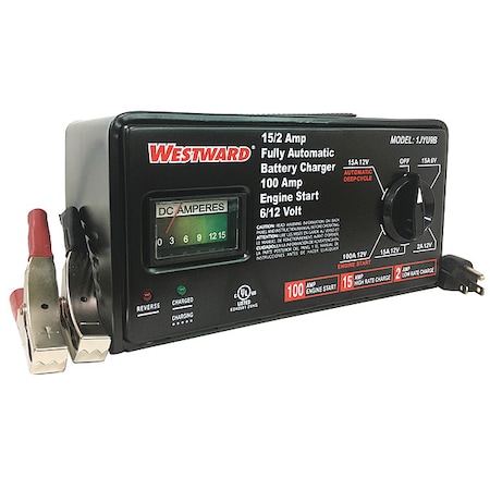 Battery Charger, Automatic Boosting, Charging, Maintaining For Batt. Volt.: 6, 12 MPN:1JYU9