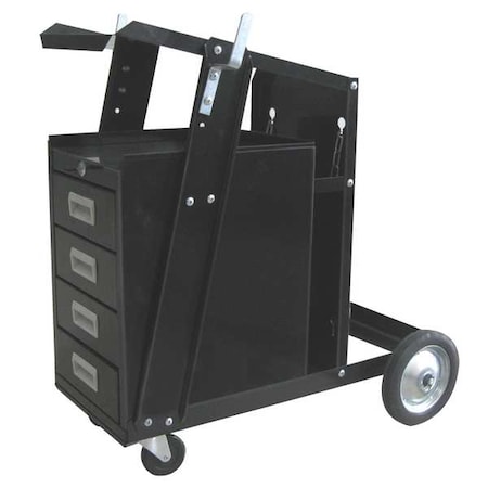 Welding Cart with Drawers, 1 Shelf, Steel MPN:19D984