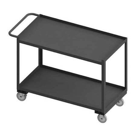 Utility Cart with Lipped & Single-Side Flush Metal Shelves, Steel, 1, 200 lb Load Capacity, 34 in H MPN:RSC-2448-2-1TLD-95W