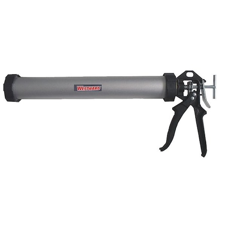 Caulk Gun, 24 oz Container Size, Aluminum, 12:01, Full Barrel Frame, Black/Silver MPN:13J313